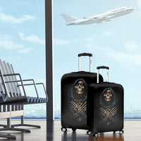 Grim Reaper Luggage Cover The Ferryman Of The Underworld with Charon Skull Black - Wonder Print Shop