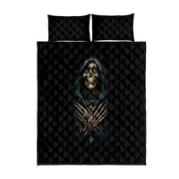 Grim Reaper Quilt Bed Set The Ferryman Of The Underworld with Charon Skull Black - Wonder Print Shop