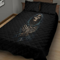 Grim Reaper Quilt Bed Set The Ferryman Of The Underworld with Charon Skull Black - Wonder Print Shop
