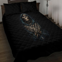 Grim Reaper Quilt Bed Set The Ferryman Of The Underworld with Charon Skull Black - Wonder Print Shop