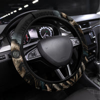 Grim Reaper Steering Wheel Cover The Ferryman Of The Underworld with Charon Skull Black - Wonder Print Shop
