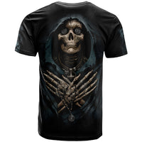 Grim Reaper T Shirt The Ferryman Of The Underworld with Charon Skull Black - Wonder Print Shop
