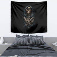 Grim Reaper Tapestry The Ferryman Of The Underworld with Charon Skull Black - Wonder Print Shop