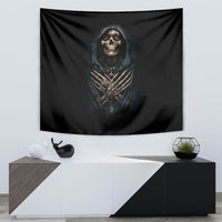 Grim Reaper Tapestry The Ferryman Of The Underworld with Charon Skull Black - Wonder Print Shop
