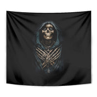 Grim Reaper Tapestry The Ferryman Of The Underworld with Charon Skull Black - Wonder Print Shop