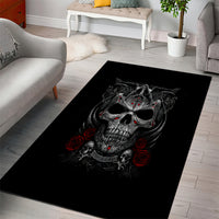 Skull Area Rug Cross Snake Bloody Skull - Wonder Print Shop