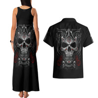 Skull Couples Matching Tank Maxi Dress And Hawaiian Shirt Cross Snake Bloody Skull - Wonder Print Shop