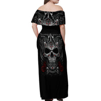 Skull Off Shoulder Maxi Dress Cross Snake Bloody Skull - Wonder Print Shop