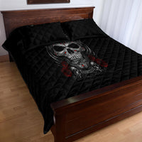Skull Quilt Bed Set Cross Snake Bloody Skull - Wonder Print Shop