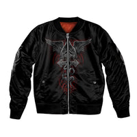 Skull Sleeve Zip Bomber Jacket Cross Snake Bloody Skull - Wonder Print Shop