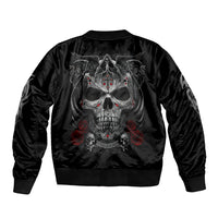 Skull Sleeve Zip Bomber Jacket Cross Snake Bloody Skull - Wonder Print Shop