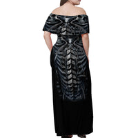 Skull Off Shoulder Maxi Dress Skeleton Inside - Wonder Print Shop