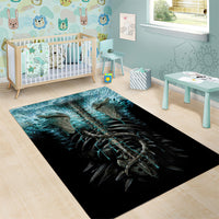 Flame Twin Skull Area Rug Skeleton Inside - Wonder Print Shop