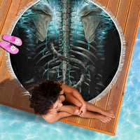 Flame Twin Skull Beach Blanket Skeleton Inside - Wonder Print Shop