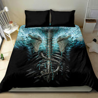 Flame Twin Skull Bedding Set Skeleton Inside - Wonder Print Shop