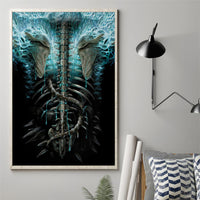 Flame Twin Skull Canvas Wall Art Skeleton Inside - Wonder Print Shop