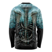 Flame Twin Skull Long Sleeve Shirt Skeleton Inside - Wonder Print Shop