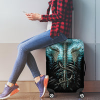 Flame Twin Skull Luggage Cover Skeleton Inside - Wonder Print Shop