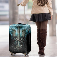 Flame Twin Skull Luggage Cover Skeleton Inside - Wonder Print Shop
