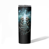 Flame Twin Skull Skinny Tumbler Skeleton Inside - Wonder Print Shop