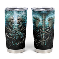 Flame Twin Skull Tumbler Cup Skeleton Inside - Wonder Print Shop