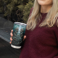 Flame Twin Skull Tumbler Cup Skeleton Inside - Wonder Print Shop