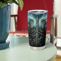 Flame Twin Skull Tumbler Cup Skeleton Inside - Wonder Print Shop