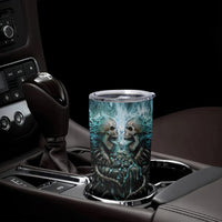 Flame Twin Skull Tumbler Cup Skeleton Inside - Wonder Print Shop