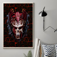 Infernal Draconic Skull Canvas Wall Art Embracing the Fiery Soul - Wonder Print Shop