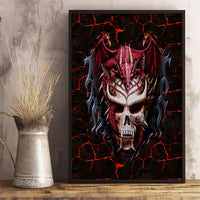 Infernal Draconic Skull Canvas Wall Art Embracing the Fiery Soul - Wonder Print Shop