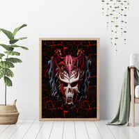 Infernal Draconic Skull Canvas Wall Art Embracing the Fiery Soul - Wonder Print Shop