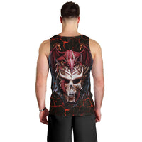 Infernal Draconic Skull Men Tank Top Embracing the Fiery Soul DT01