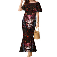Infernal Draconic Skull Mermaid Dress Embracing the Fiery Soul - Wonder Print Shop