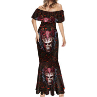 Infernal Draconic Skull Mermaid Dress Embracing the Fiery Soul - Wonder Print Shop