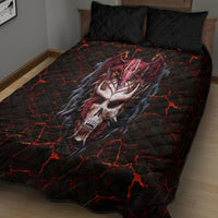 Infernal Draconic Skull Quilt Bed Set Embracing the Fiery Soul - Wonder Print Shop