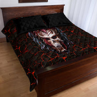 Infernal Draconic Skull Quilt Bed Set Embracing the Fiery Soul - Wonder Print Shop