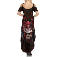 Infernal Draconic Skull Summer Maxi Dress Embracing the Fiery Soul - Wonder Print Shop