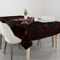 Infernal Draconic Skull Tablecloth Embracing the Fiery Soul - Wonder Print Shop