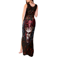 Infernal Draconic Skull Tank Maxi Dress Embracing the Fiery Soul - Wonder Print Shop