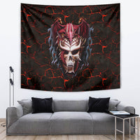 Infernal Draconic Skull Tapestry Embracing the Fiery Soul - Wonder Print Shop