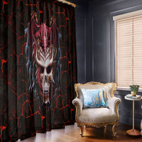 Infernal Draconic Skull Window Curtain Embracing the Fiery Soul - Wonder Print Shop