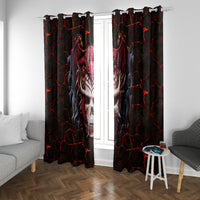 Infernal Draconic Skull Window Curtain Embracing the Fiery Soul - Wonder Print Shop