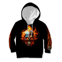 Flaming Skull Kid Hoodie Celestial Riders with Angel Wings - Wonder Print Shop