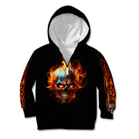 Flaming Skull Kid Hoodie Celestial Riders with Angel Wings - Wonder Print Shop