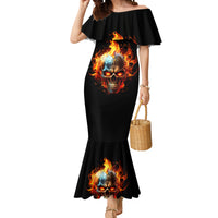 Flaming Skull Mermaid Dress Celestial Riders with Angel Wings - Wonder Print Shop