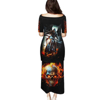 Flaming Skull Puletasi Celestial Riders with Angel Wings - Wonder Print Shop