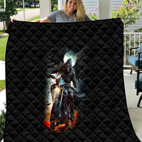 Flaming Skull Quilt Celestial Riders with Angel Wings - Wonder Print Shop