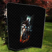Flaming Skull Quilt Celestial Riders with Angel Wings - Wonder Print Shop