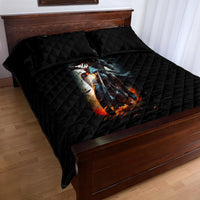 Flaming Skull Quilt Bed Set Celestial Riders with Angel Wings - Wonder Print Shop