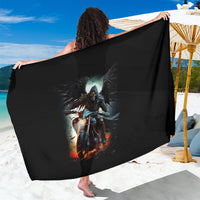 Flaming Skull Sarong Celestial Riders with Angel Wings - Wonder Print Shop